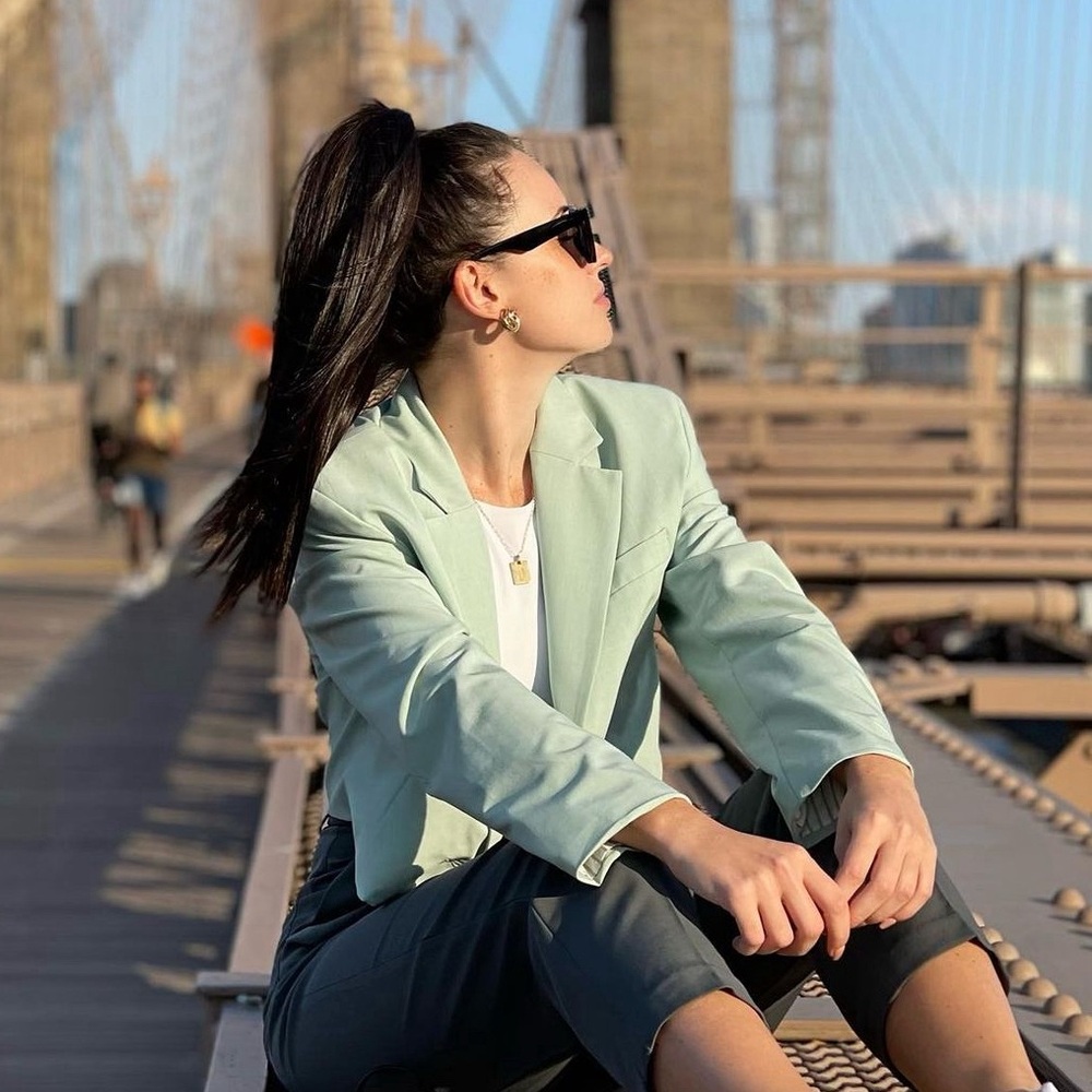 Sage Cropped Blazer